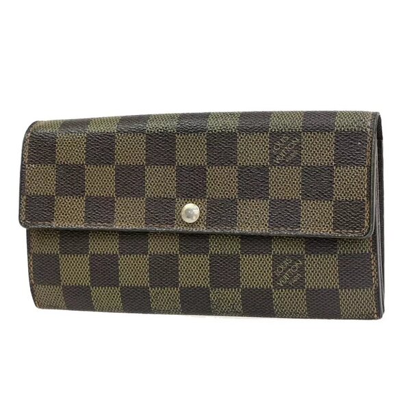 LOUIS VUITTON Portefeuille Sarah Long Bifold Wallet Damier Brown - Picture 1 of 14
